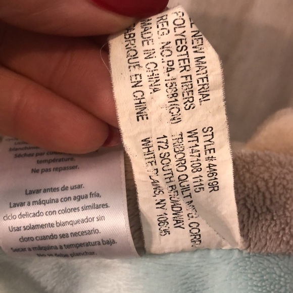 Carter’s Teddy Bear Baby Lovey Security Blanket Mint Green Circles - Picture 8 of 9